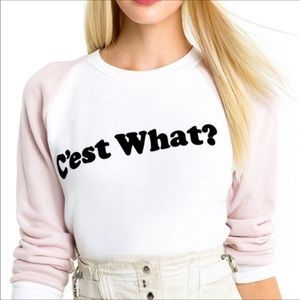 NWT Wildfox “C’est What?” Junior Sweatshirt